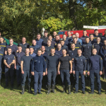 grupa strażaków podczas ćwiczeń CBRN