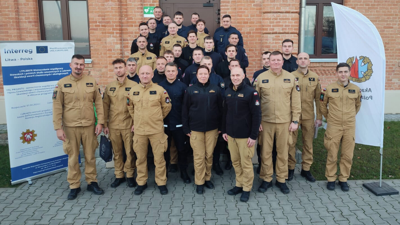 Drugie szkolenie w ramach projektu „Wzmocnienie współpracy litewskich i polskich służb ratowniczych w zakresie likwidacji awarii chemicznych i ekologicznych” współfinansowanego przez Unię Europejską ze środków programu INTERREG