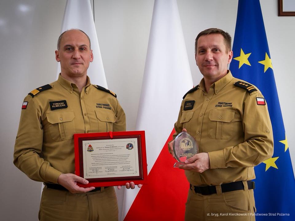 W siedzibie Akademii Pożarniczej odbyło się spotkanie Rektora‑Komendanta Akademii Pożarniczej nadbryg. dr inż. Tomasza Klimczaka, prof. uczelni z Komendantem Miejskim PSP m.st. Warszawy st. bryg. Pawłem Adamczykiem